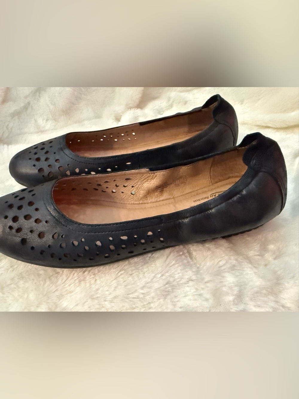 Josef Seibel Pippa Ballet Dress Flats Black Leather Cushioned EU41  10-10.5